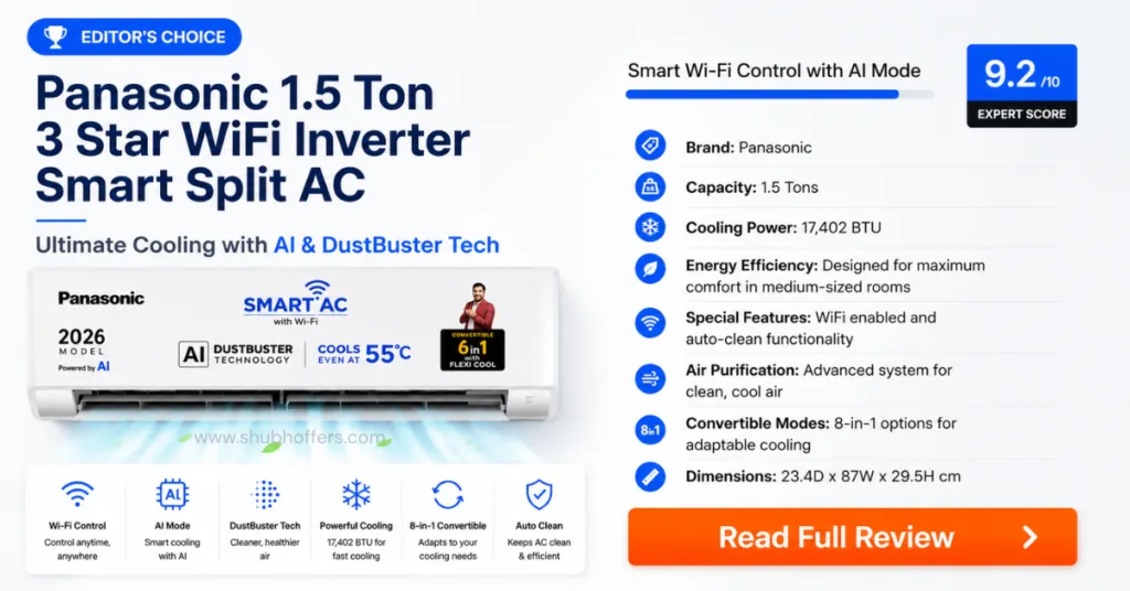 Panasonic 1.5 Ton 3 Star WiFi Inverter Smart Split AC Review